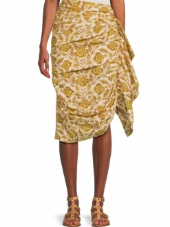 Women Rhode Felicity Side Draped Midi Skirt