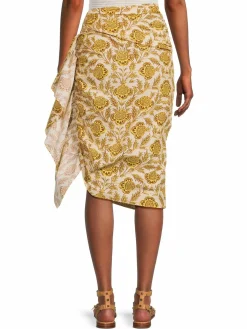 Women Rhode Felicity Side Draped Midi Skirt