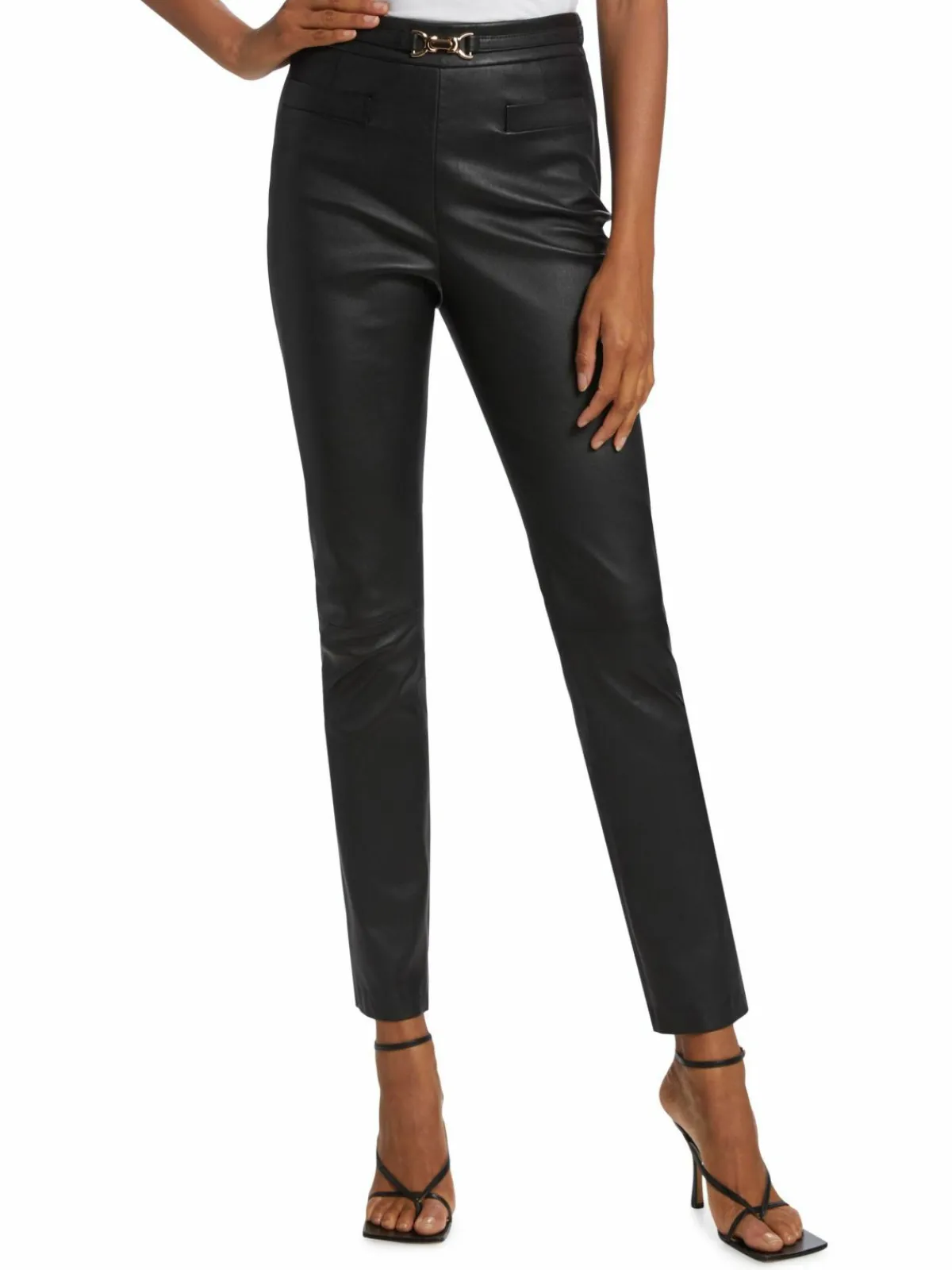 Women Derek Lam 10 Crosby Fia Slim Leather Pants