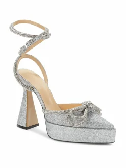 Mach & Mach Flare Heel Platform Crystal Pumps
