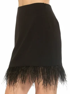 Women Alexia Admor Flora Ostrich Feather Mini Skirt