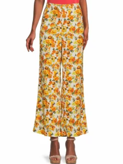 Women Onia Floral Air Linen Blend Pants