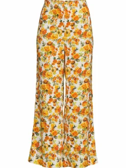 Women Onia Floral Air Linen Blend Pants