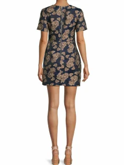 Women English Factory Floral Brocade Mini Dress