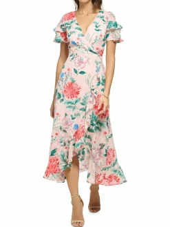 Women Kensie Floral Ruffle Midi Dress