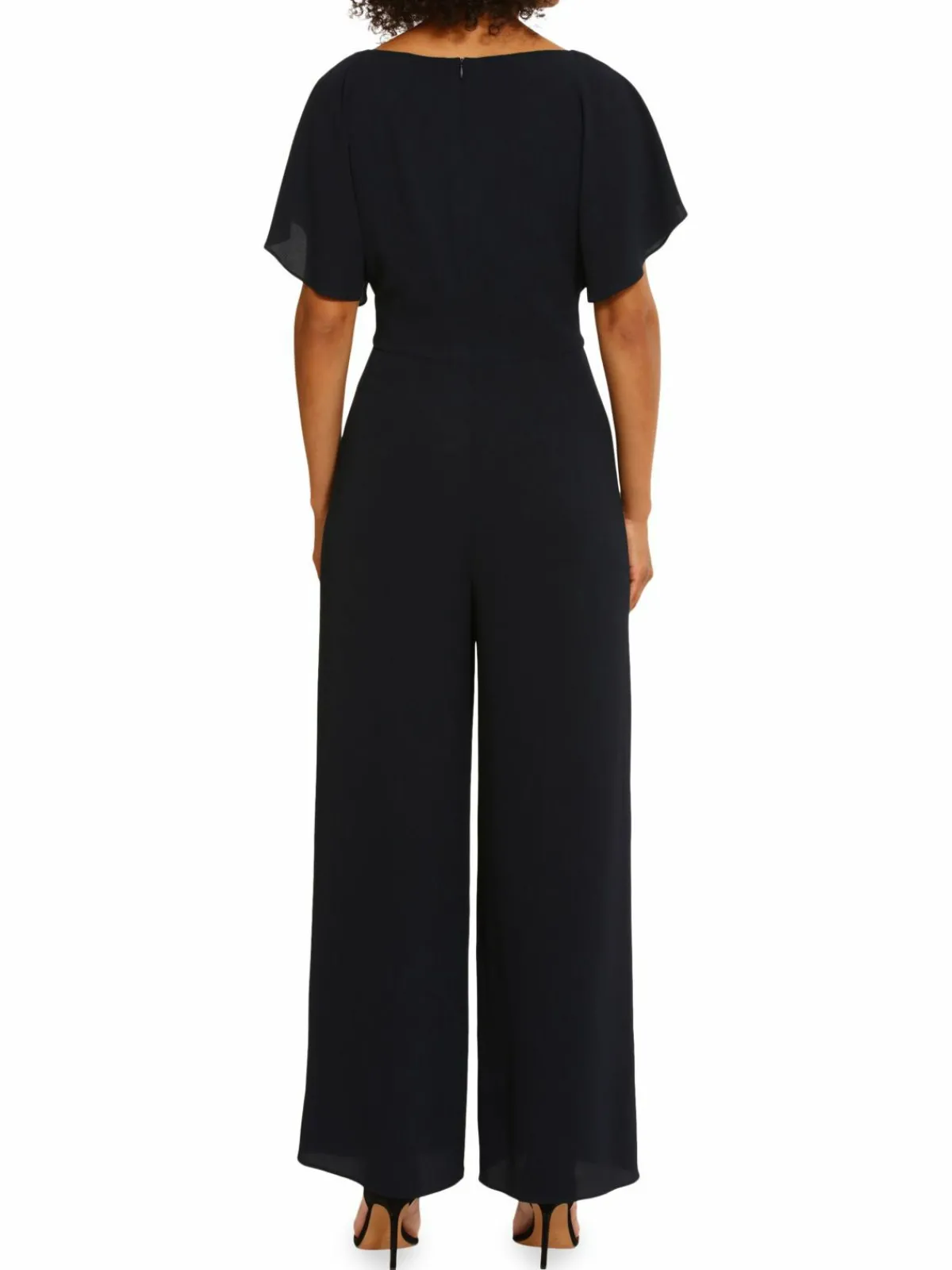 Women Maggy London Flutter Sleeve Crepe Jumpsuit