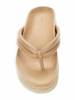 Vince Forest Leather Platform Espadrille Thong Sandals