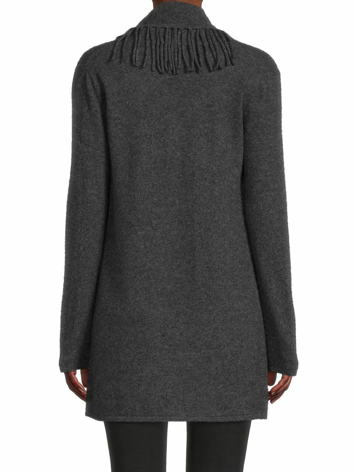 Women Saks Fifth Avenue Fringe Shawl Collar Cashmere Cardigan