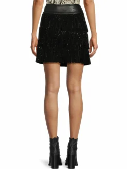 Women DKNY Fringed Mini Skirt