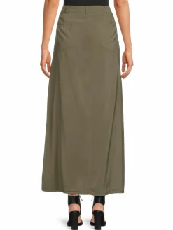 Women Max Studio Front Slit A-Line Maxi Skirt