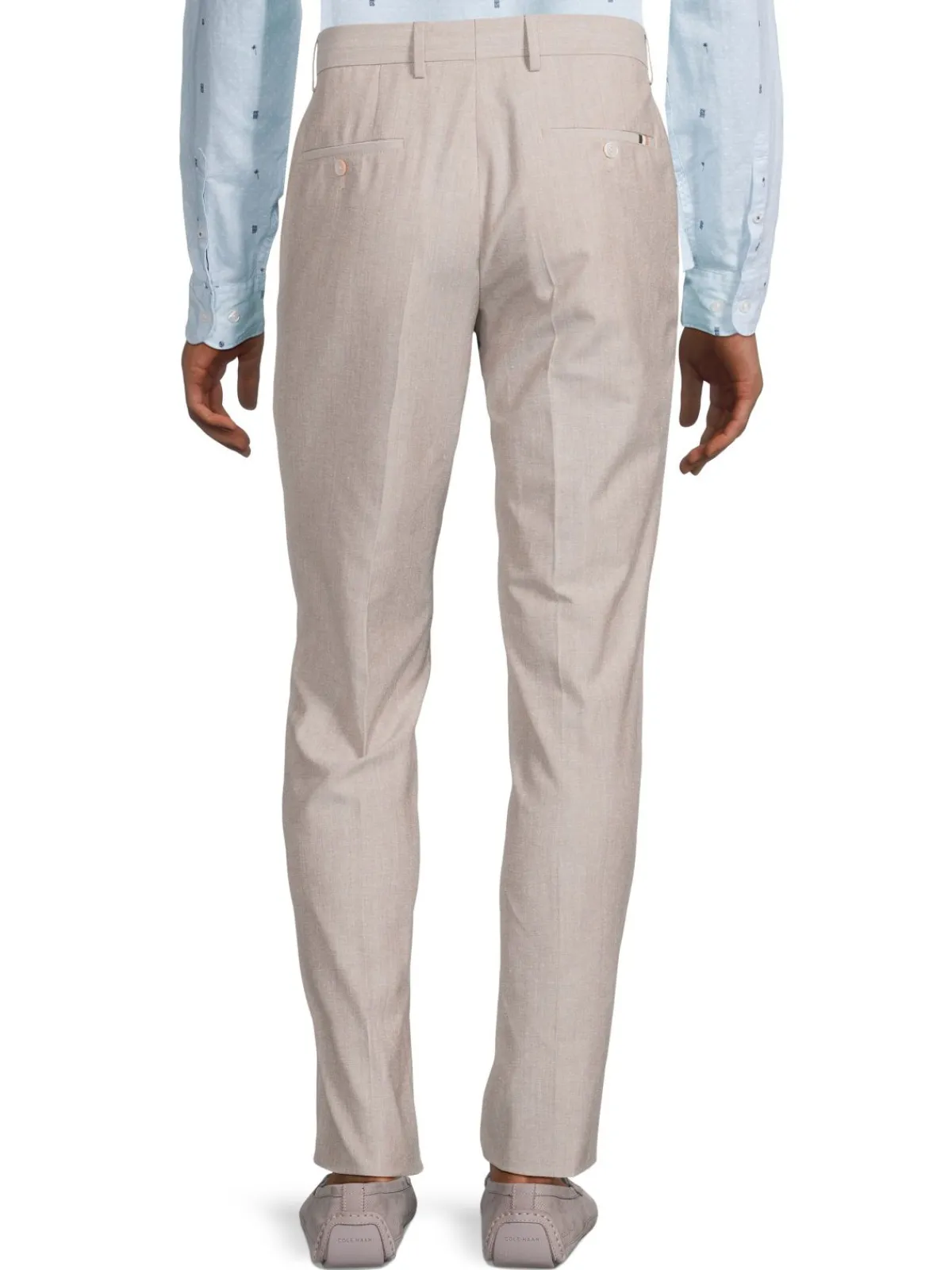 BOSS Pants|Genius Solid Slim Fit Virgin Wool Blend Pants Beige