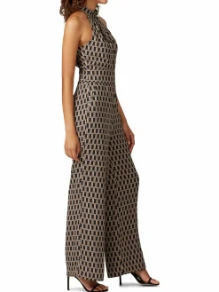 Women Louna Geometric Print Halterneck Jumpsuit