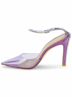 Stuart Weitzman Glam 100 Embellished Trim Transparent Pumps
