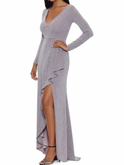 Women Betsy & Adam Glitter Asymmetric Gown