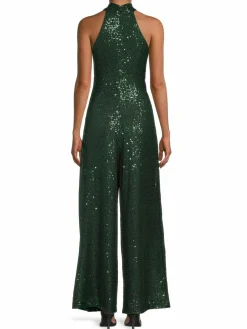 Women RACHEL Rachel Roy Goddess Sequin Halterneck Jumpsuit