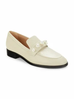Stuart Weitzman Goldie Faux Pearl Studded Loafers