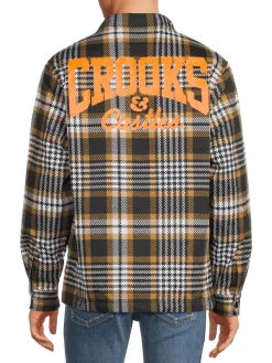 Crooks & Castles Coats & Jackets|Graphic Back Plaid Shirt Jacket Brown