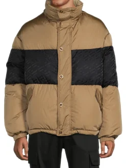 Versace Coats & Jackets|Greca Monogram Mockneck Puffer Down Jacket
