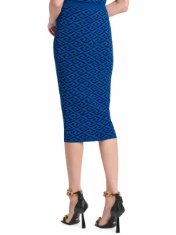 Women Versace Greca Signature Midi Skirt