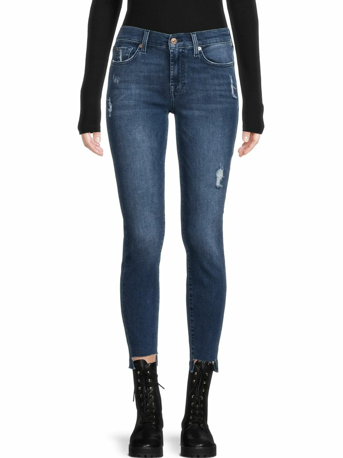 Women 7 For All Mankind Gwenevere Mid Rise Skinny Ankle Jeans