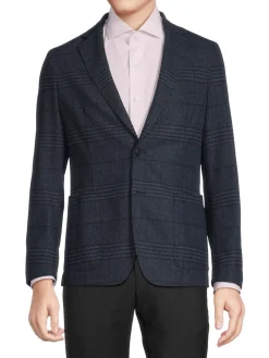 BOSS Blazers & Sportcoats|Hanry Plaid Sportcoat Navy