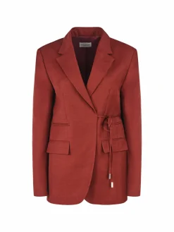 Women Halston Harper Oversized Tie-Front Blazer