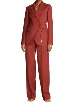 Women Halston Harper Oversized Tie-Front Blazer