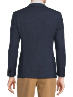 HUGO Blazers & Sportcoats|Henry Slim Fit Plaid Sportcoat Navy