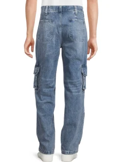 RTA Jeans|High Rise Cargo Jeans Blue