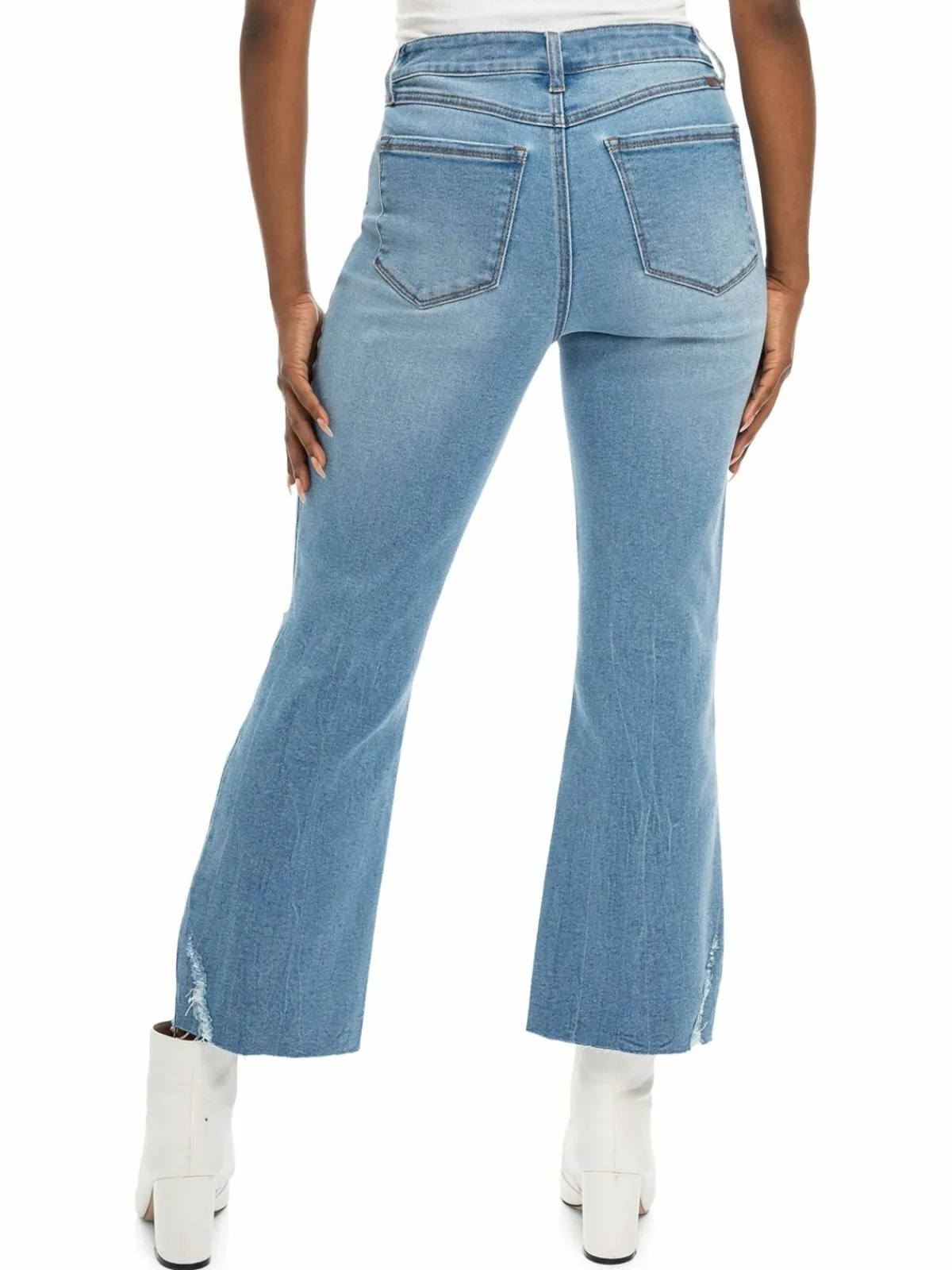 Women 1822 Denim High Rise Cropped Mini Bootcut Jeans