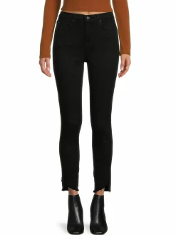 Women 7 For All Mankind High Rise Distressed Hem Ankle Jeans