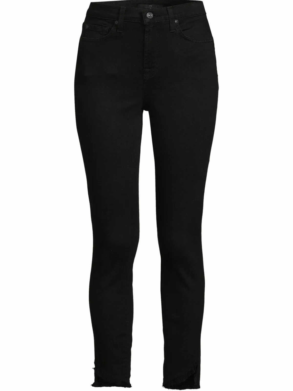 Women 7 For All Mankind High Rise Distressed Hem Ankle Jeans