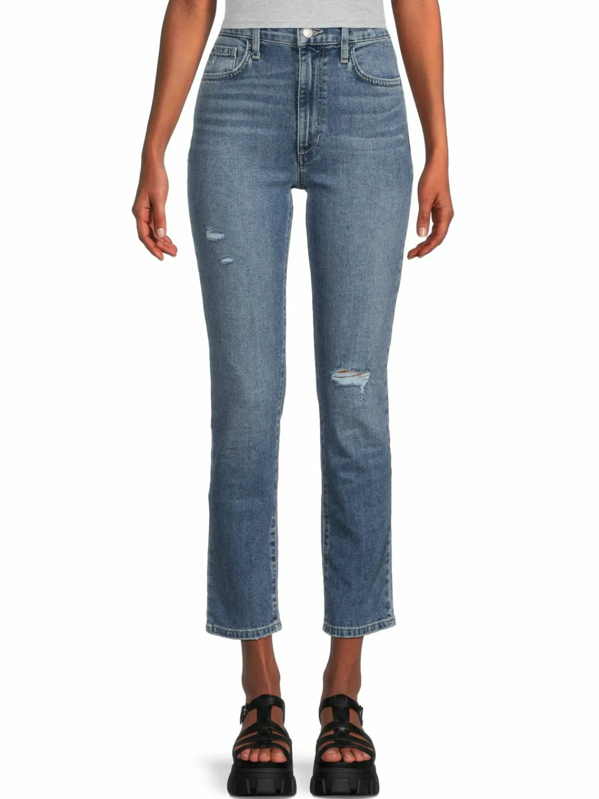 Women Joe's Jeans High Rise Distressed Straight Ankle Jeans