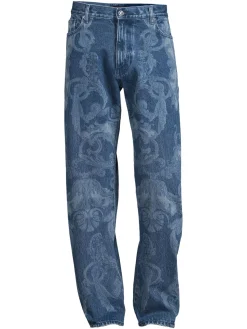 Versace Jeans|High Rise Floral Jeans Blue