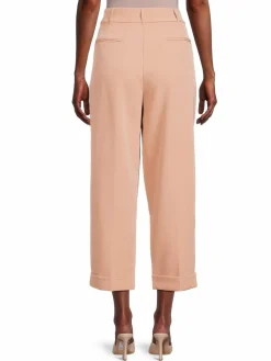 Women DKNY High Rise Pleated Cropped Pants
