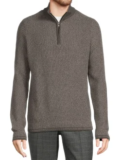 Ben Sherman Sweaters|Honeycomb Quarter Zip Pullover