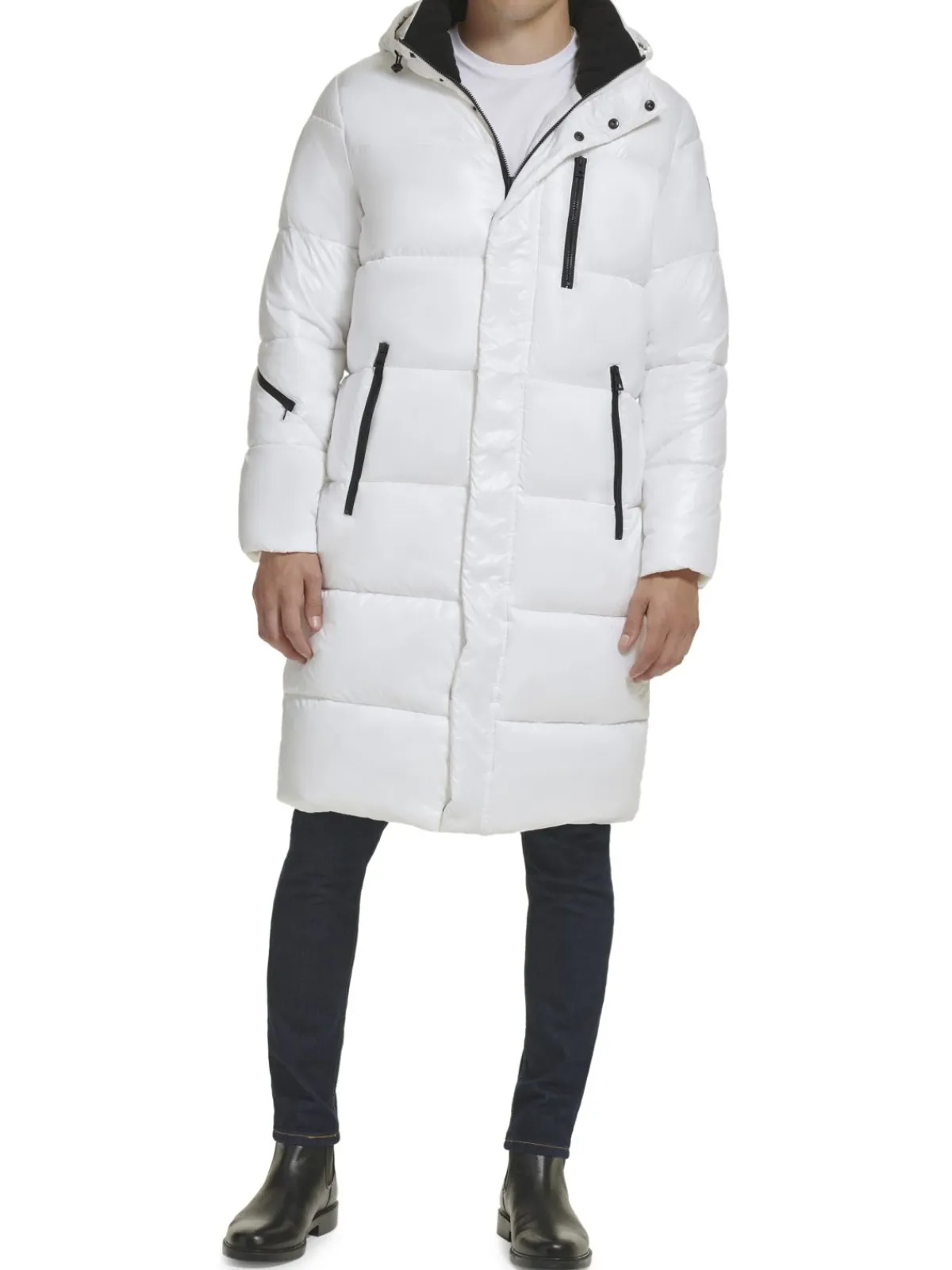 Guess Coats & Jackets|Hooded Longline Puffer Jacket