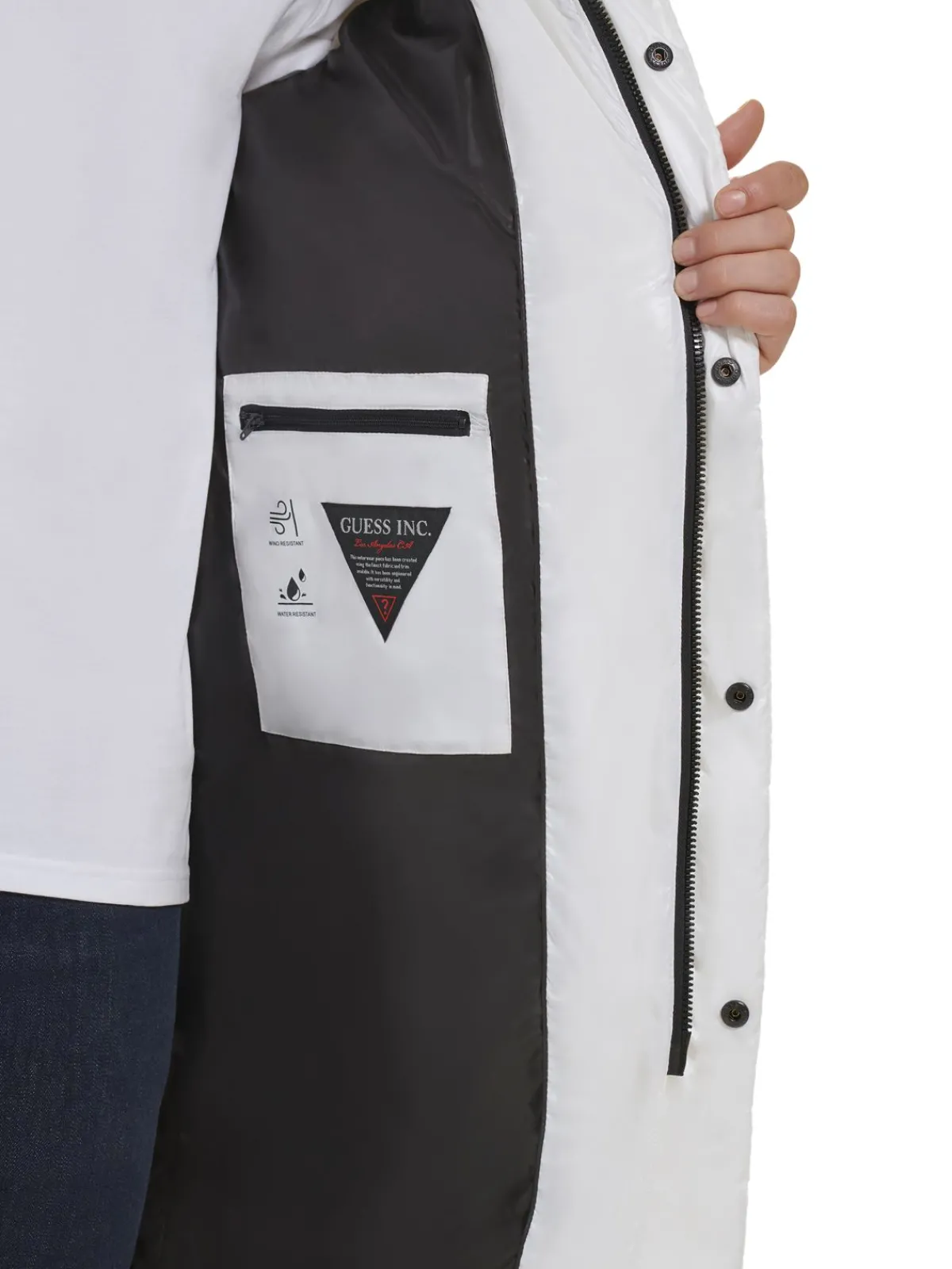 Guess Coats & Jackets|Hooded Longline Puffer Jacket