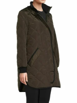 Women DKNY Hooded Quilted Coat