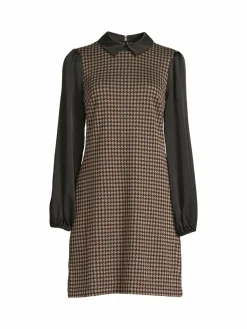 Women Tommy Hilfiger Houndstooth Twofer Knit Mini Dress