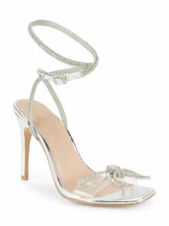 BCBGeneration Illara Crystal Embellished Bow Ankle Strap Sandals