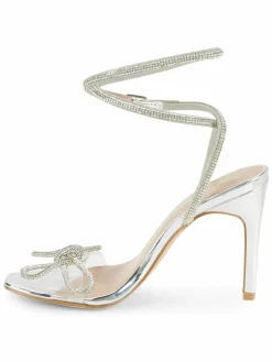 BCBGeneration Illara Crystal Embellished Bow Ankle Strap Sandals