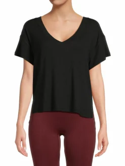 Women Alala Indio Ribbed V Neck Pima Cotton Blend Tee