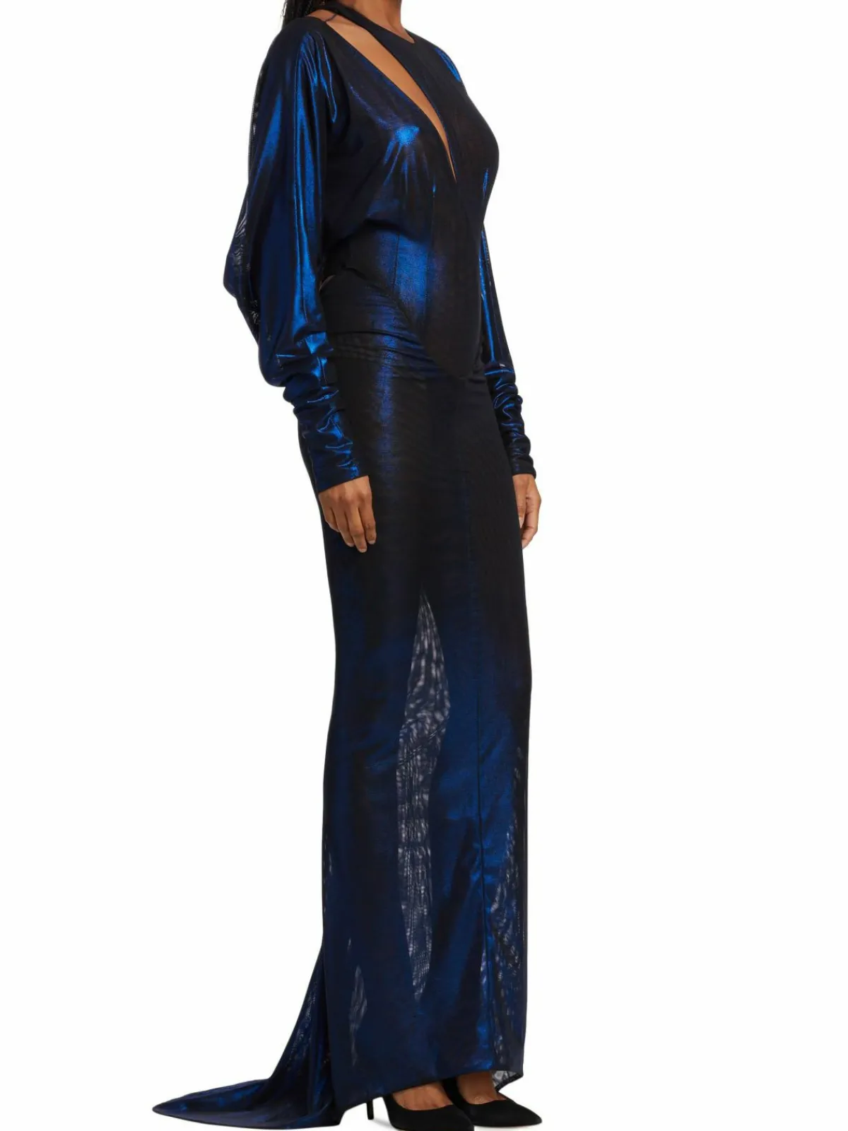 Women LaQuan Smith Iridescent Cut Out Gown