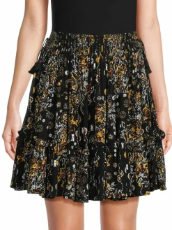Women Poupette St Barth Irma Print Mini Tiered Skirt