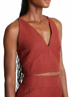 Women Halston Ito Halter Crop Top