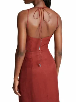 Women Halston Ito Halter Crop Top
