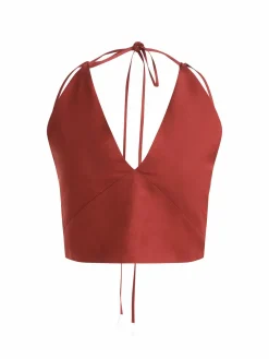 Women Halston Ito Halter Crop Top