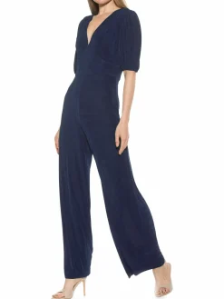 Women Alexia Admor Ivy Puff Sleeve Wide Leg Jumpsuit