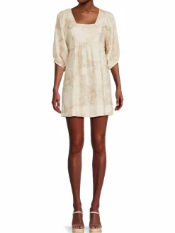 Women Joie Jade Print Linen Mini Dress